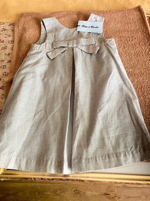 robe neuve tartine et chocolat 2 ans gris perle noeud doublee ete - Photo 1/2