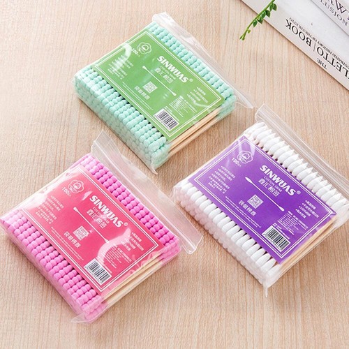 100Pcs Baumwolle Tupfer Reinigung Knospen Tupfer Lippenstift Schönheit / - Bild 7 von 16