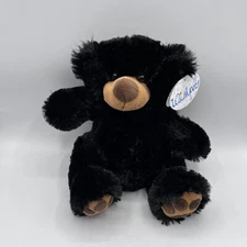 Wish Pets Benjamin Black Bear Floppy Plush Soft Fur 9 Inches Sitting  NWT