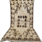 Vintage Floral Elegance Handmade Moroccan Berber Rug Beige Tribal Wool Carpet