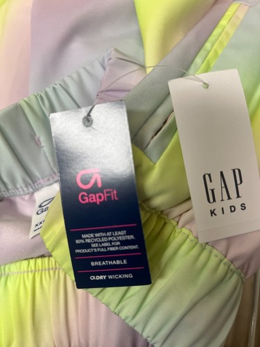 Gap Fit Gap Kids Rainbow Tie Dye Shorts With Liner & Pockets Sz 2XL (14-16) New - Picture 8 of 11