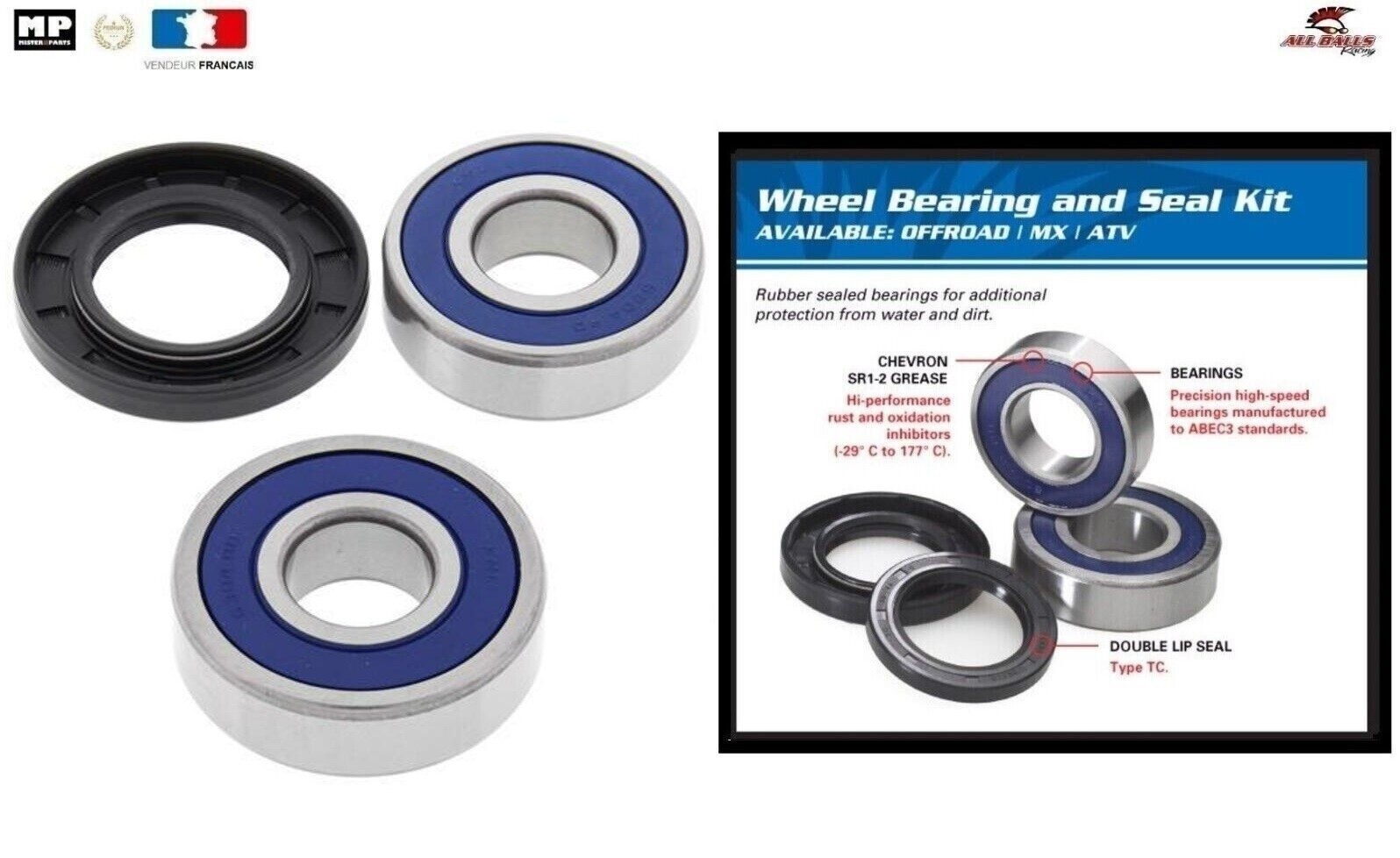 Roulements de rechange arrière 25-1265 de haute précision pour Honda Gold Wing GL1200