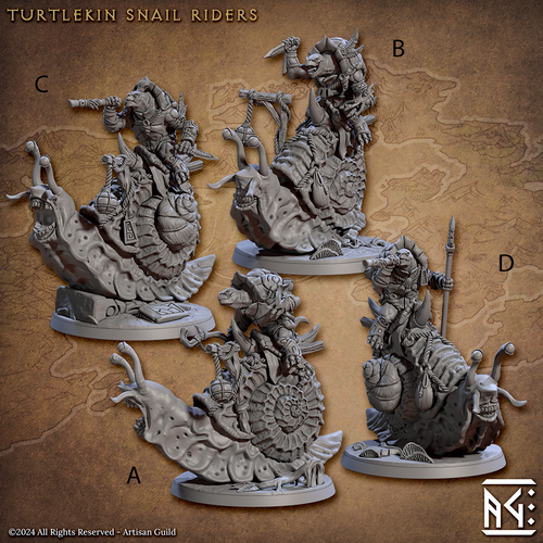 Artisan Guild Miniature D&D/wargames Jadeshell Turtlekin in resina 3d print - Foto 21 di 31