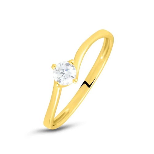 Solitär Ring mit Zirkonia Stroili Gelbgold 375% 9KT Nr. 16 Cod. 1412100 - Bild 1 von 6
