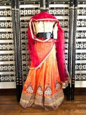 Embroiled lehnga with plain silk blouse size 38  sr2