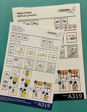 2 GREEK OLYMPUS AIRWAYS SAFETY CARDS —AIRBUS 319