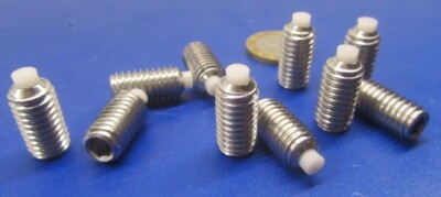 Kmac 18-8 Stainless Steel Set Screws, Nylon Tip, 3/8-16 x 5/8'' Length, 10 Pcs