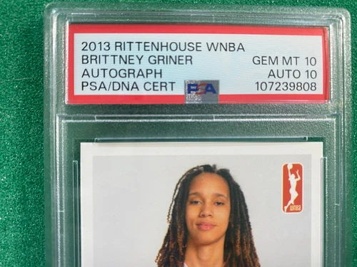 2013 RITTENHOUSE WNBA AUTOGRAPHS BRITTNEY GRINER PSA DNA CARD & AUTO MINT 10
