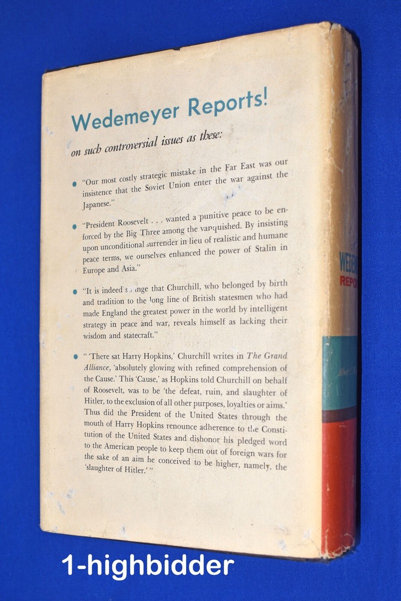SIGNED Wedemeyer Reports! First Edition HCDJ Albert C. Wedemeyer