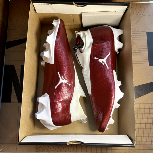 Size 14- OKLAHOMA SOONERS Jordan Vapor Edge Elite 360 PE Cleats (CV1667-661) - Picture 10 of 11