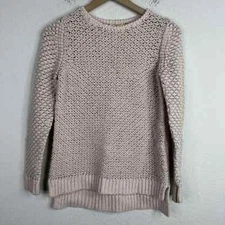 Rebecca Taylor Sweater Women XS Wool Mohair Pink Sparkle Chunky Knit Cottagecore