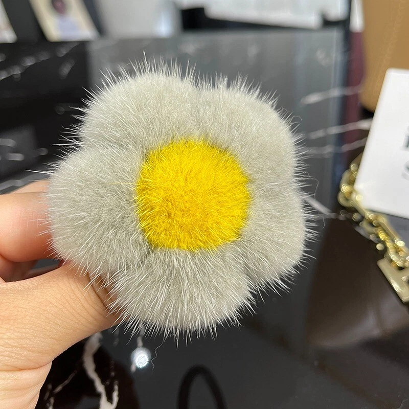 Женщин девочек реальный норка волос кольцо цветок волос веревки волос группы волос аксессуары - Изображение 3 из 4