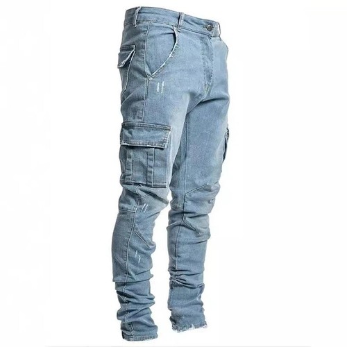 Lässige Herren Ripped Slim Daily Chic Skinny Jeans Stretch Hose Denim Hose - Bild 4 von 9