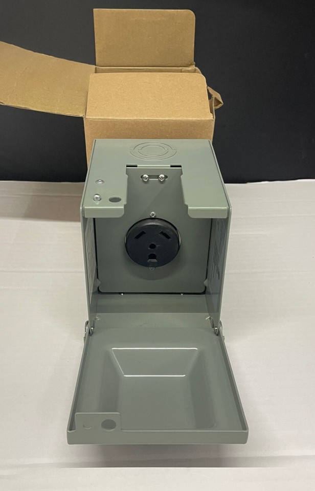 RV 30 Amp RV Power Outlet Box 125V Rainproof NoDrilling Receptacle