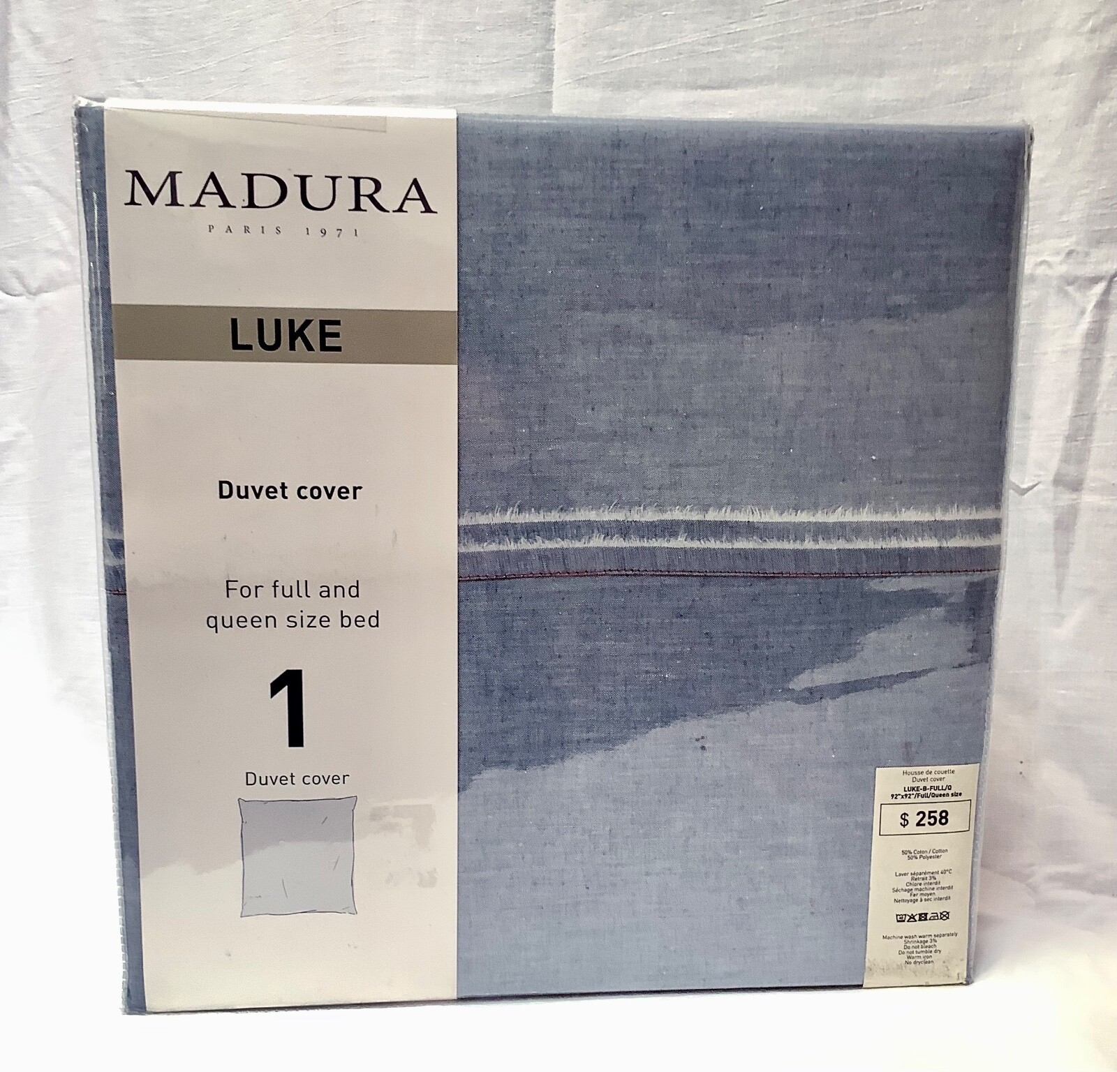 Housse de couette LUKE Madura 240x240 cm anti-plis en coton respirant