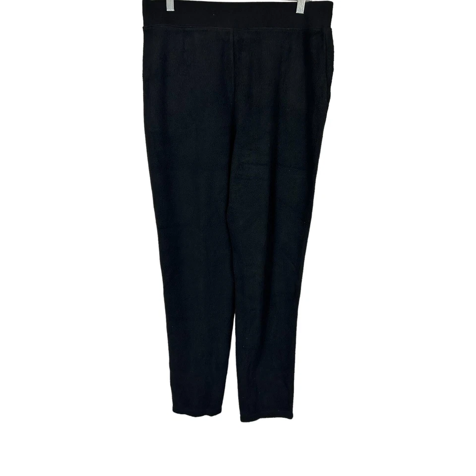Denim & Co. Comfort Zone Petite Baby Sherpa Slim Straight Pants Black PXL Size - Image 2 of 2