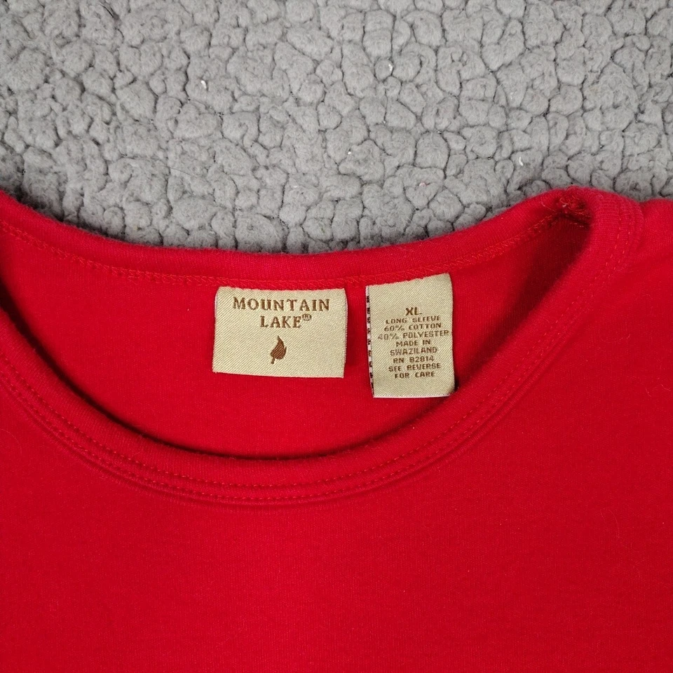 Camisa Mountain Lake Mujer Extra Grande Roja Navidad Pan de Jengibre Foto 2 de 4