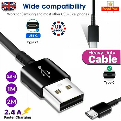Android Phone Charger Type C Fast Charging Type C USB Cable - Heavy Duty Universal Phone Charger &amp; Data Lead In Multiple Lengths Phone Charger Cable IPhone