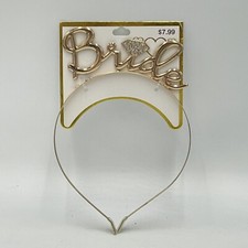 Bride Bachelorette Bridal Party Headband Crown Gold Faux Diamond Ring Engagement
