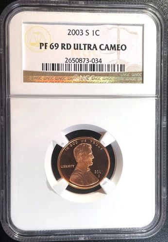 2003 S 1C LINCOLN MEMORIAL CENT PROOF NGC PF69 RD ULTRA CAMEO RED