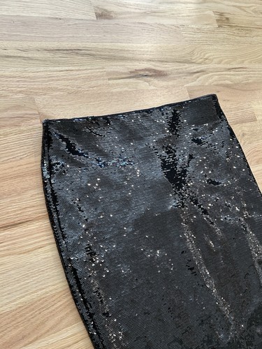 Lauren Ralph Lauren Sequin Pencil Skirt Stretch Black Womens Large Tuxedo - Picture 2 of 8