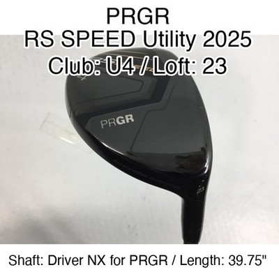 PRGR RS SPEED Utility 2025 U4 Hybridー 23 39.75'' Driver NX for PRGR M-40 Right-Ha