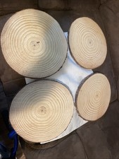 4 Pack Large Wood Slices for Centerpieces, Approx 10 Wood Slabs Roun...