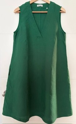 Marc O` Polo  luftiges Leinenkleid Kleid Dress Leinen grün A-Linie Gr.38