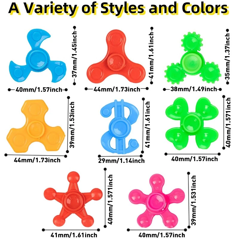 100 Mini Fidget Spinners a Granel para Aula, Favores de Fiesta - Pequeño Sensorial Foto 3 de 4