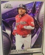 2025 Topps Chrome Black Jose Ramirez #133 Purple Refractor /75