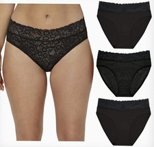 MAIDENFORM Perfect Fit Stretches To You 3 Pk Black High Leg Panty Women S M L XL
