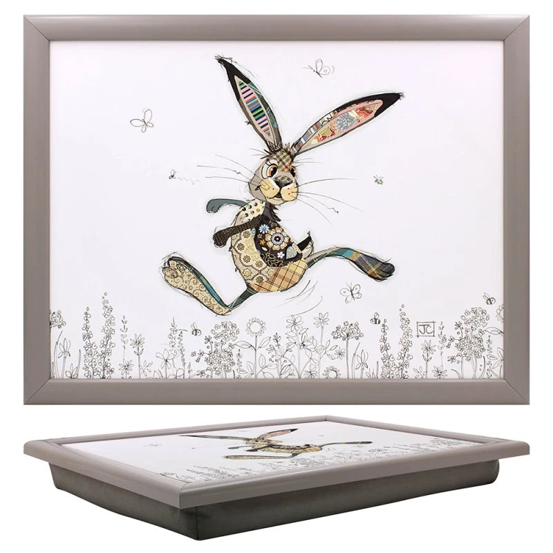 LESSER & PAVEY Lap Tray Bug Art Hesper Hare Bean Bag Padded Cushion TV Laptop Wooden Bed Tray