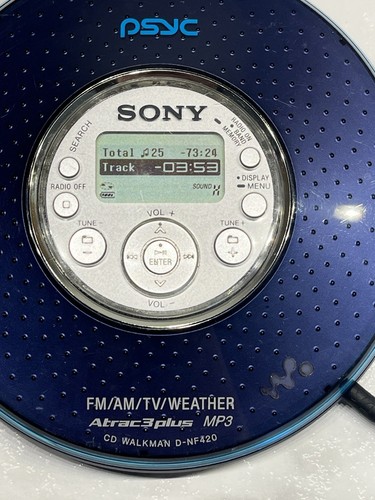 Sony PSYC D-NF420 Atrac3Plus CD MP3 Walkman AM FM TV Weather Radio Tested Works - Picture 18 of 20