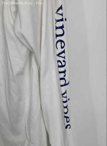 Vineyard Vines Boys White Cotton Long Sleeve Pullover T-Shirt Size XL(18) - Picture 3 of 6