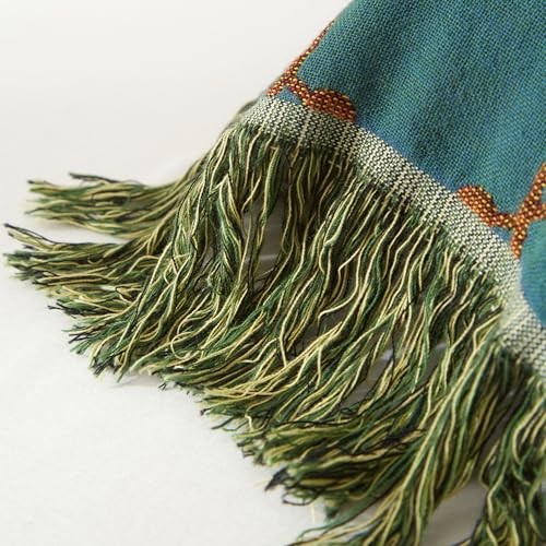 Boho Throw Blanket for Bed 90”x98”, 100% Cotton Woven Blanket for Couch Sofa, - Picture 8 of 8