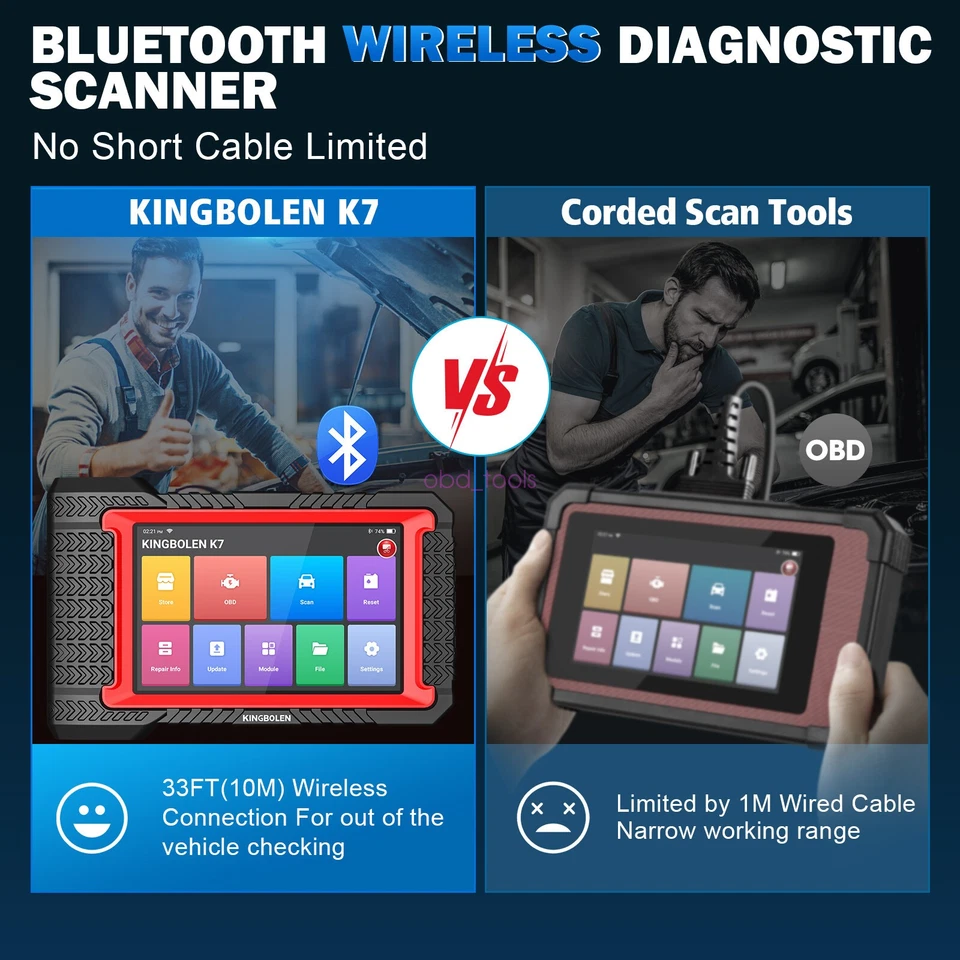 KINGBOLEN K7 Car Diagnostic Tool OBD2 Scanner All System ECU Key Coding AD900BT - image 3 of 4