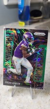 2025 Panini Prizm - Fireworks Jordan Addison #8 Green Prizm Minnesota Vikings 