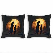 Serene Night Scene Throw Pillow Covers - Set of 2 18x18in Cushion Cases