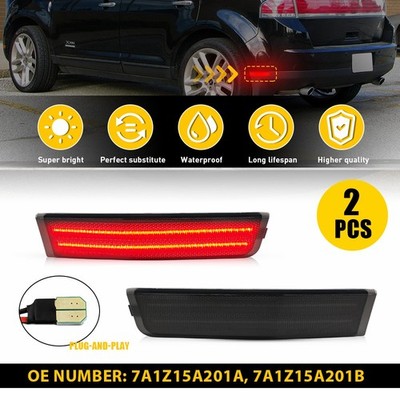 2X Smoked Lens Red LED Side Marker Lights Rear 12V For 2007-2010 Lincoln MKX EE