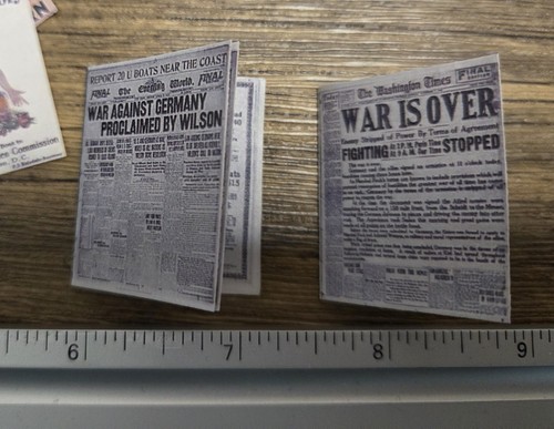 1/12 SCALE  Mini World War 1, Dollhouse WWI, Maps, Letters, Newspapers - Picture 12 of 14