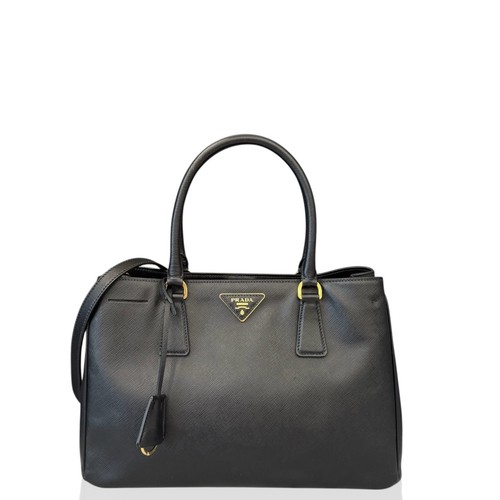 Prada Galleria Tote Black Saffiano Calfskin (ym040126p7)