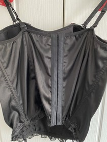 Ann Summers Ladies Black Red Basque UK 14-16