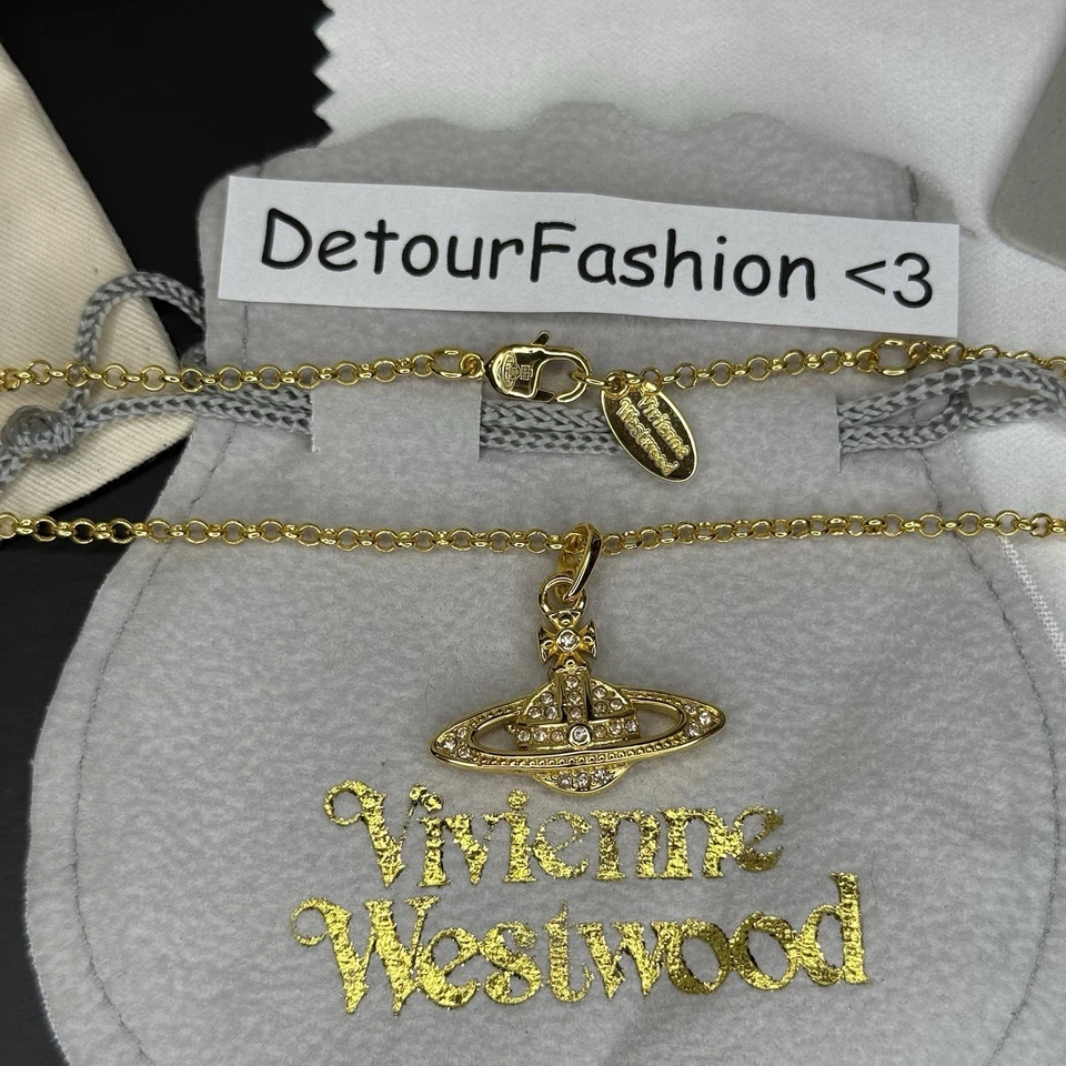 Vivienne Westwood Oro Original Orbe Planeta Collar Colgante Nuevo Con Caja Foto 2 de 4