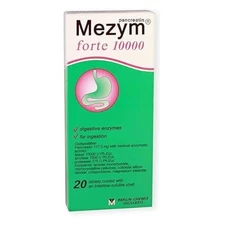 Mezym Forte 10000 Digestive Enzyme Supplement (Pancreatin)  20 Tabs Мезим Форте