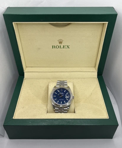 2007 Rolex Datejust 126334 BLUE Stainless/Oyster Bracelet/Fluted Bezel/Box, NICE