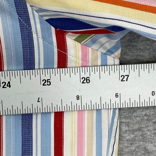 Alex Cannon Shirt Mens XL Multicolor Stripes Button Up Long Sleeve Pocket Logo - Picture 9 of 12