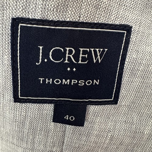 J Crew Mens Thompson Gray Linen Blazer Jacket 2 Button Blazer Sport Coat 40 - Picture 2 of 14