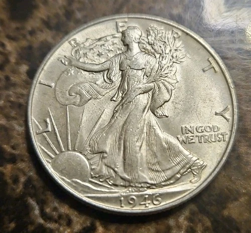 1946 Walking Liberty Silver Half Dollar MS almost Uncerculated
