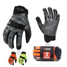 Vgo... 3-Pairs Work Gloves M 3 Colors SL7895 Silicone Antislip