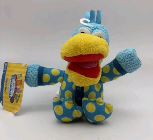 Pajanimals Jim Henson Squacky Plush Small Bean Bag with Tag Blue Bird Tomy
